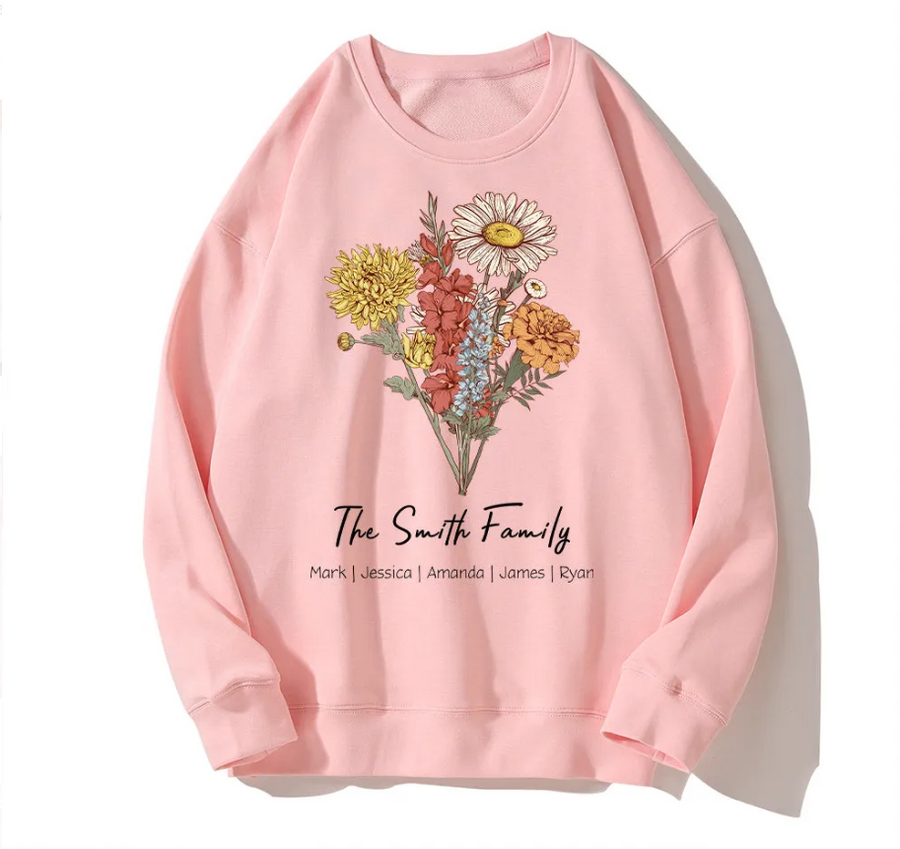 Birth Flower Bouquet Customized Hoodie/Crewneck