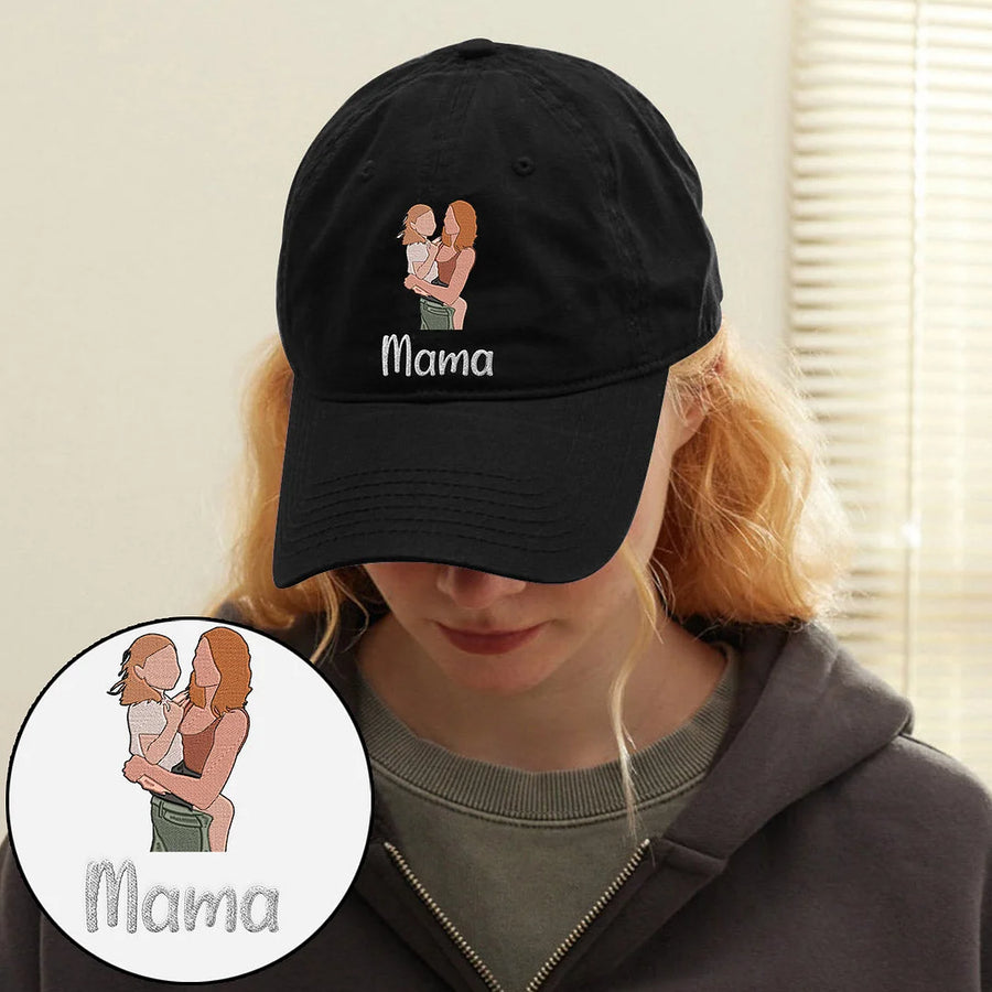 Custom 2D Embroidery From Photo - Personalized Mother Embroidered Classic Cap