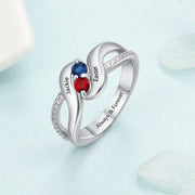 I Love You Forever - Personalized Promise Birthstones Ring