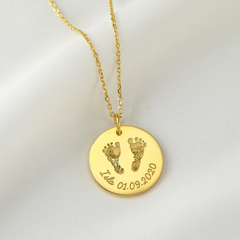 Actual Footprint Necklace with name