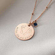 Actual Footprint Necklace with name