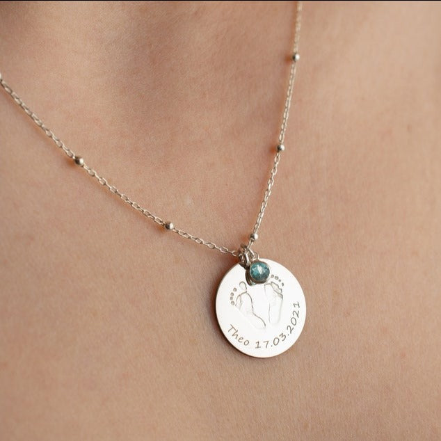 Actual Footprint Necklace with name