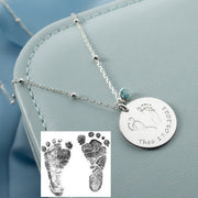 Actual Footprint Necklace with name