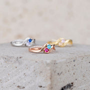 I Love You Forever - Personalized Promise Birthstones Ring