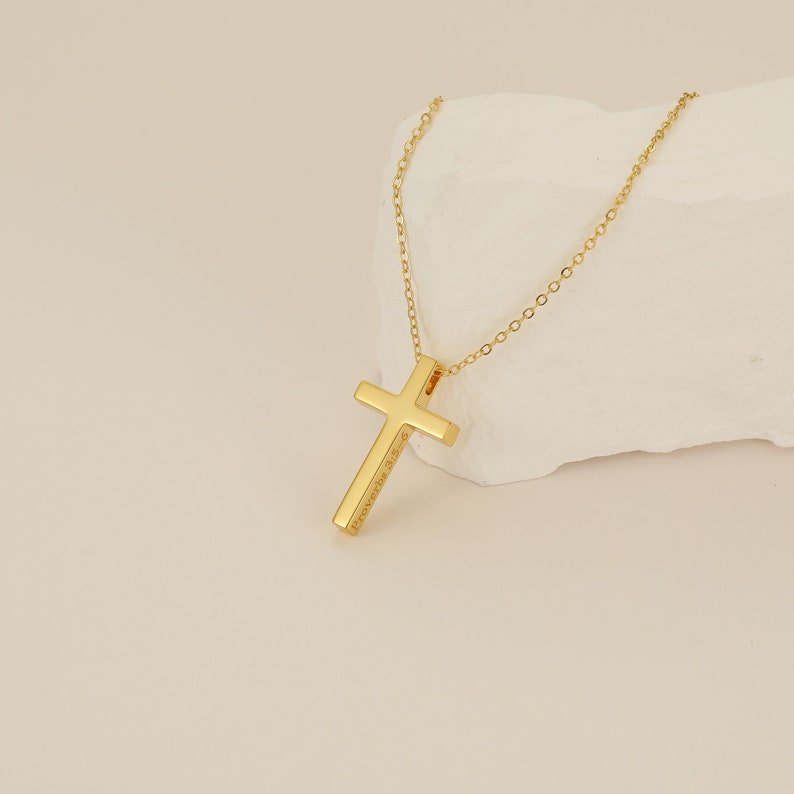 Cross Necklace with Custom Bible Verse and Name Engraving - Perfect Religious Jewelry Gift for Her