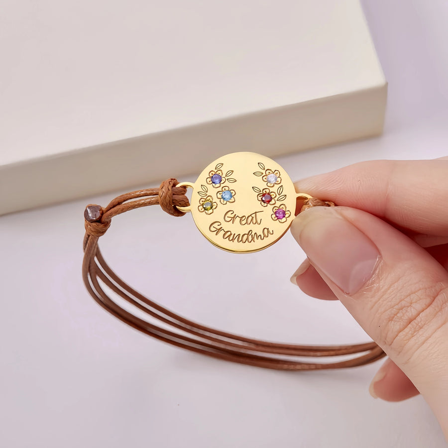 Mother Birthstone Bracelet, Mom Gift from Daughter, Mom Bracelet with Birthstone