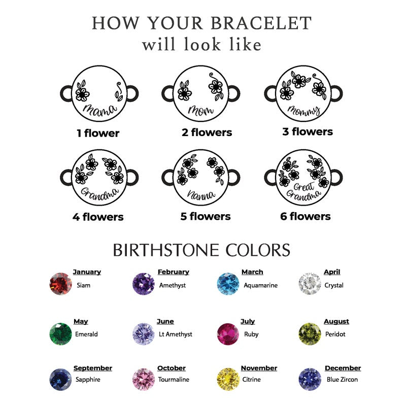 Mother Birthstone Bracelet, Mom Gift from Daughter, Mom Bracelet with Birthstone