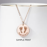 Actual Footprint Necklace with name