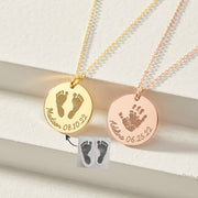 Actual Footprint Necklace with name