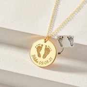 Actual Footprint Necklace with name