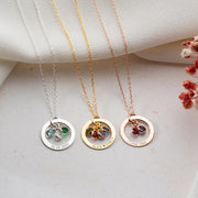 Personalized Name Birthstone Necklace for Women