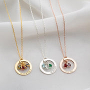 Personalized Name Birthstone Necklace for Women