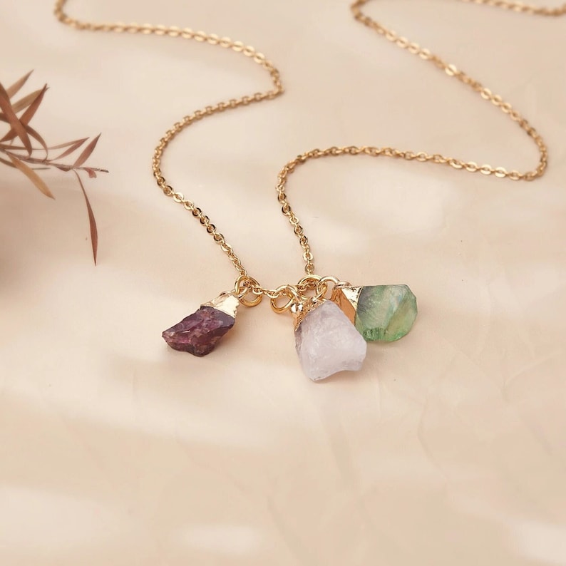 Raw Birthstone Necklaces - Birthstone Jewelry Gifts for Mom