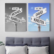 Crossroad of Love | Custom Children Names Premium Canvas